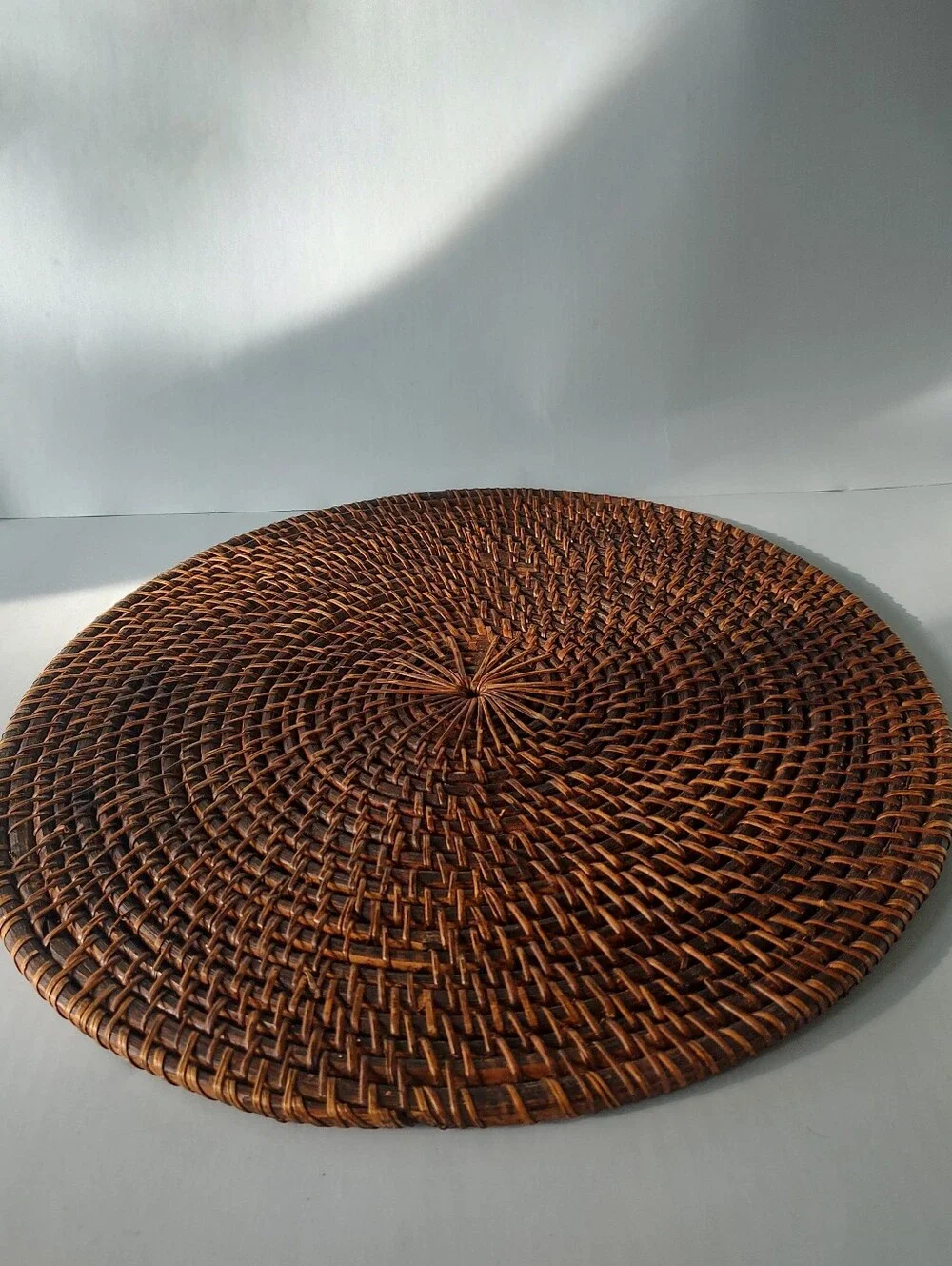 Woven Rattan Charger One Piece Boho Table Decor Brown Perfect Condition
